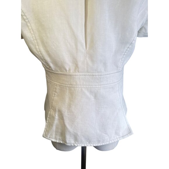 White House Black Market Size 6 Linen Blend Short Sleeve Blazer - Picture 13 of 14